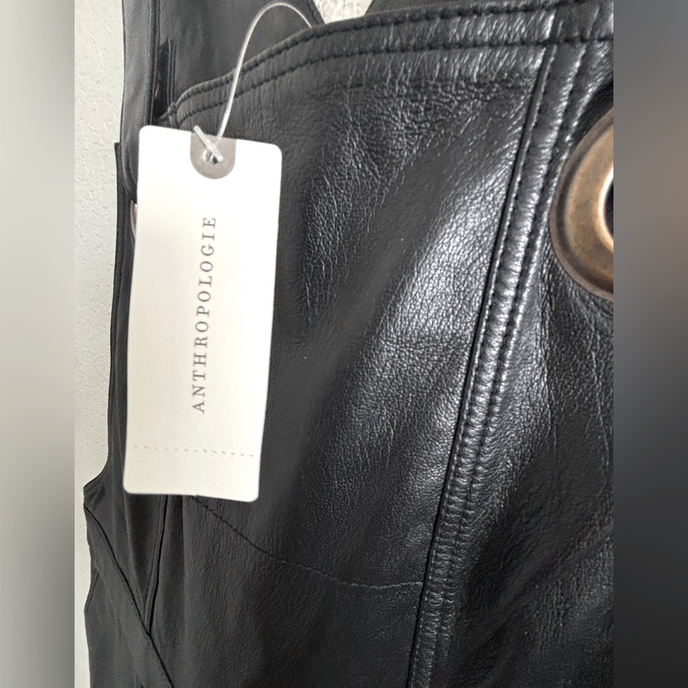 Anthropologie leather overalls - Picture 4 of 8